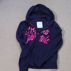 Navy Blue and Pink Aeropostale Hoodie